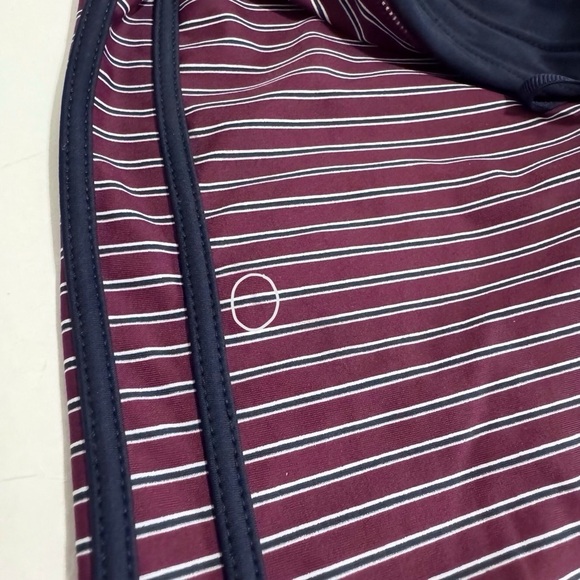 The Upside Leggings Burgundy Red Rum And Raisin NYC Striped Performance Pant 6 - Picture 9 of 10